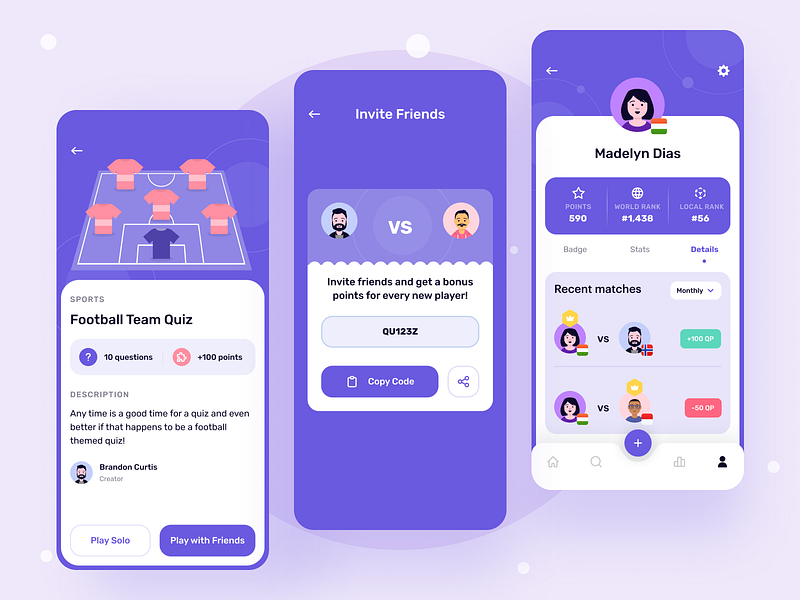Quiz App designs, themes, templates and downloadable graphic elements ...