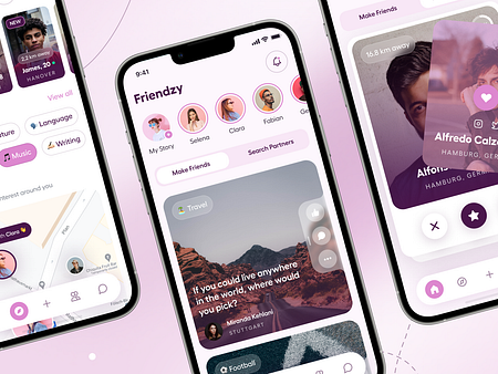 Friendzy - Feed Screen & Timeline by Illiyin Studio on Dribbble