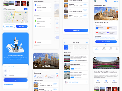 Voilá Itinerary app animation itinerary microinteraction principle app product design protopie travel app travelling uidesign uxui