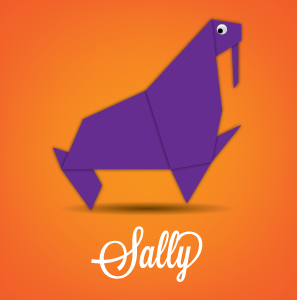 Sally the Sea Lion - Origami animal art character fun orange origami work in progress