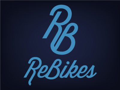 Rebikes Logo bicycle bike brand logo monogram retro typography vintage