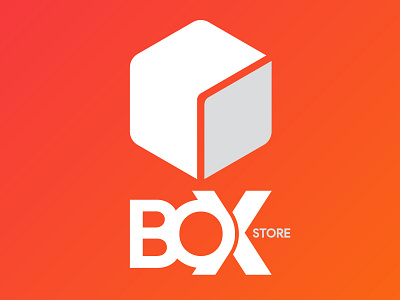 Box Store Logo branding design gradient icon identity logo qubic store web