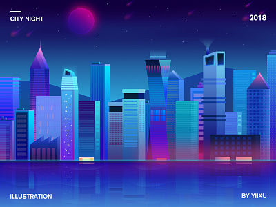 CITY NIGHT app city illustration night ui web