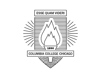 College Seal college columbia crest flame lines seal