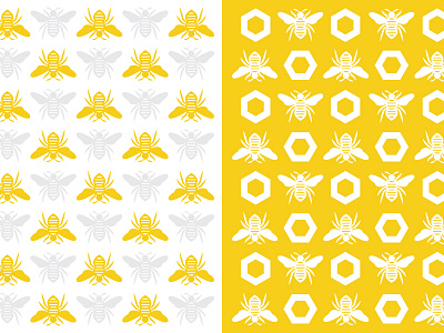 Bees bee bees gray grey hexagon honey honeycomb insect pattern yellow