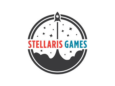 Stellaris Games badge logo rocket space stars