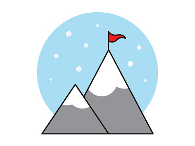 Honors Illustrations flag mountain peaks snow snowcap