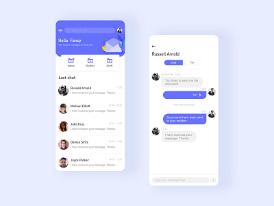 Inbox and Conversation Interface ui