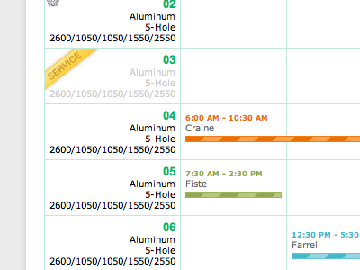 Freight Tracker calendar tracking