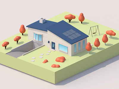 Simple House 3d 3d art 3d model cinema 4d illustration