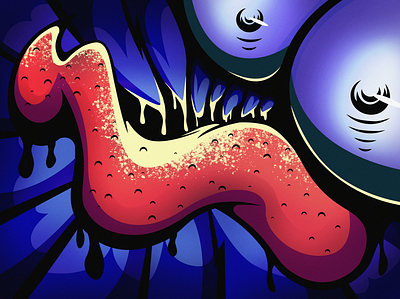 Tonsillitis adobe illustrator adobe photoshop art illustration monster painting sick