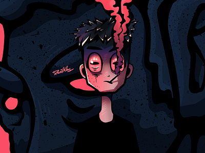 Domi adobe illustrator adobe photoshop anime art cartoon character illustration monster painting smoke