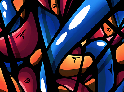 Jungle of Tongues abstract adobe illustrator adobe photoshop art illustration painting