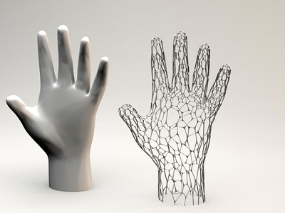 Hand voronoi fracture spiral web c4d cinema4d hand hand spiral maxon