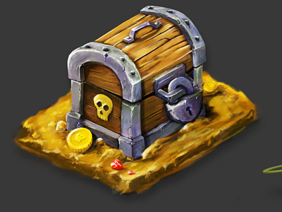 Gaming Gold Chest ps hand drawn