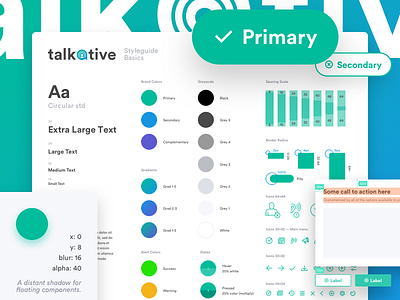 Talkative - Styleguide sketch styleguide ui