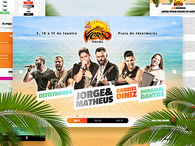 Fest Verão 2016 hotsite summer tropical uidesign webdesign