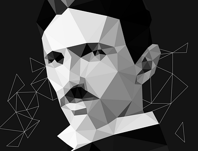 Nikola artistic tees character design electric electricity illustration indie inventor lightning lowpoly nikola tesla science scientist tesla thunder typography vector