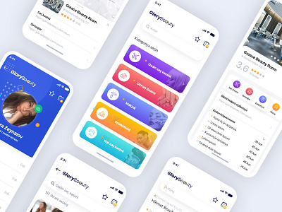 Beauty salon booking system app design uiux