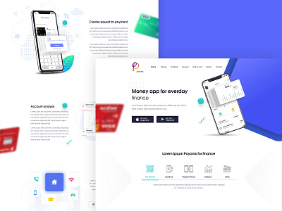 Payonix Landing page branding design flat ui uidesign uiux web webdesign website