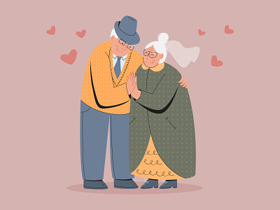 Love is for everyone anniversary character couple elders love old people romantic vector