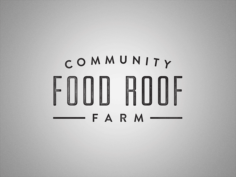 FOOD ROOF Branding (GIF) 5 panel badge branding emblem food roof initials logo mark texture typography vintage