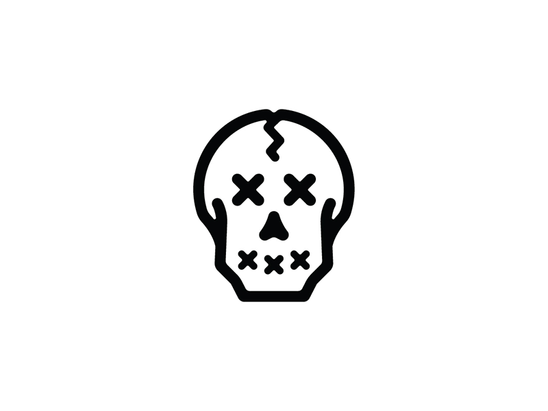 Skulls & Stuff badge illustration logo skull type typography