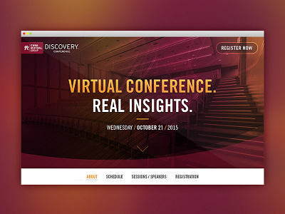 Virtual Reality, Dude event website landing page scrolling web design website