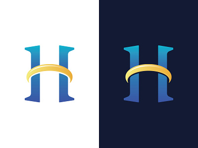 Halo H blue gold h halo identity letterform logo logo design yellow