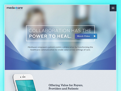 Landing Page blurred photography clean type geometric healthcare landing page medical technology web design website