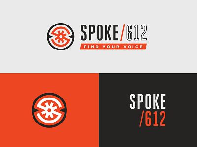 Spoke Logo Exploration 2 bold bold lines branding clean emblem logo mark red thick lines type word mark