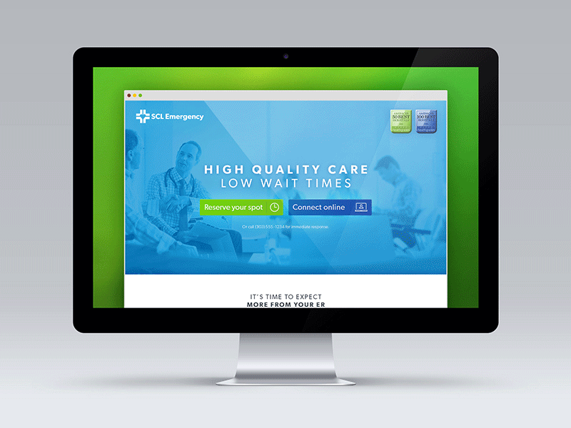 9-1-1 clean er healthcare hospital landing page medical scrolling simple web design website website design