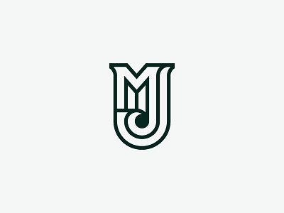Gettin' Fancy bold bold lines initials letterform lettering letters lines logo mark mj monogram typography