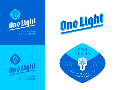One Light Branding Assets badge brand design branding dispensary gothic idenity identity design logo logodesign marijuana modern retro typography wordmark