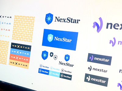 NexStar Logo Options badge branding corporate logo logo design mark retro shield star wordmark