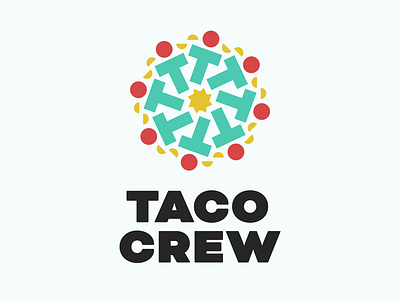 The Taco Crew bold chunky colorful icon logo logo design mark taco tuesday tacos