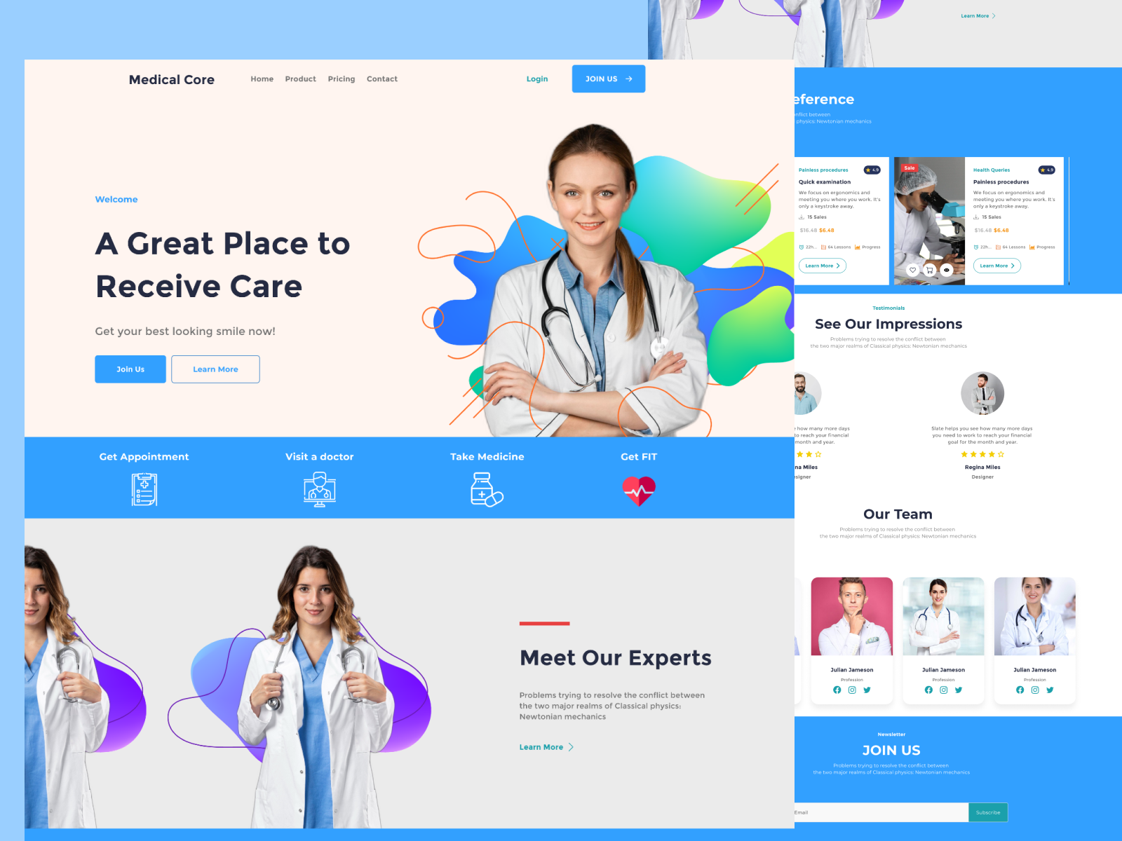 Medical Core- Medical landing page by Hasibur Rahman on Dribbble