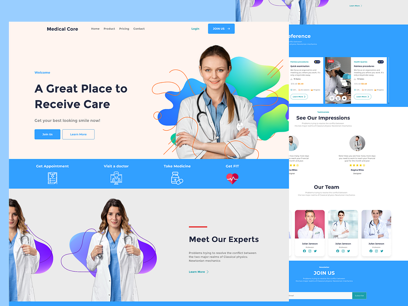 Medical Core- Medical landing page by Hasibur Rahman on Dribbble