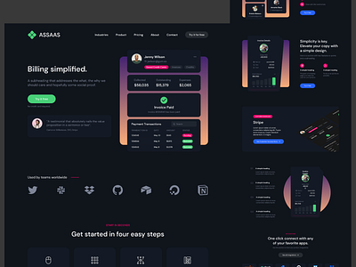 ASSAS -Saas trading landing page dashboard design illustration mobile app saas design saas designer saas landing page ui designer user interface ux designer website