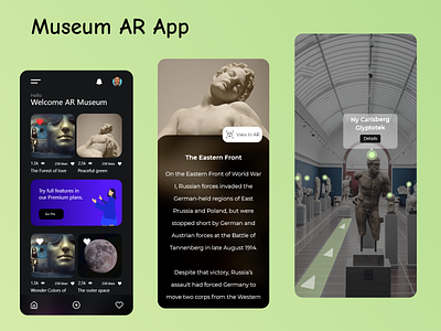 Museum AR app advance app design ar arvr augmented clean dashboard mobile app reality app designer ui ui desinger user interface ux website