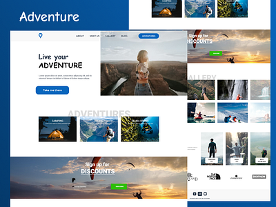 Adventure Landing page clean dashboard design designer landing page mobile app ui designer user interface ux designer website