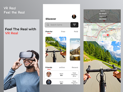 VR Real- Virtual reality app Ui Design app designer clean dashboard mobile app real time game ui ui design ui designer user interface ux virtual reality vr website