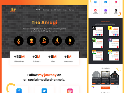 Youtuber Landing page amagi content creator landing page landing page designer landingpagecreator landingpagedesign landingpageoptimization landingpages productdesigner ui uiux ux ux designer website design website designer youtuber youtuber landing page youtubergamer youtuberskids