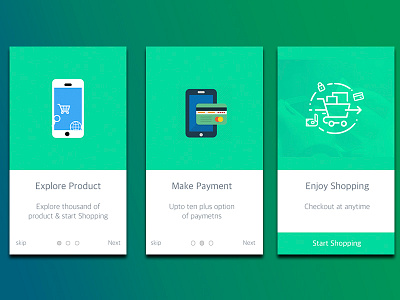 E-commerce screen design 2 intro screen onboarding screen start screen ui
