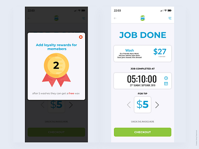 Carwash app - Checkout screen app clean dashboard design ios landing page mobile app typography ui user interface ux website