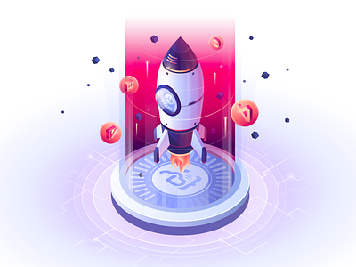 Save Time Onboarding code coder computer engineer isometric rocket scifi space