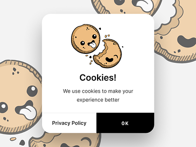 Cookies! consent cookie cute dessert drawing food illustration modal tongue