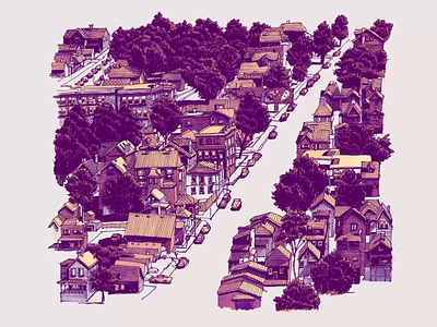 Steadily – New loading animation animation draw illustration ink neighborhood paint town