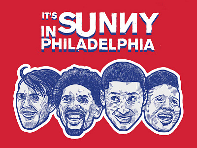 It's Sunny In Philadelphia 76ers basketball illustration ink its always sunny joel embiid markelle fultz nba philadelphia shirt sports typography