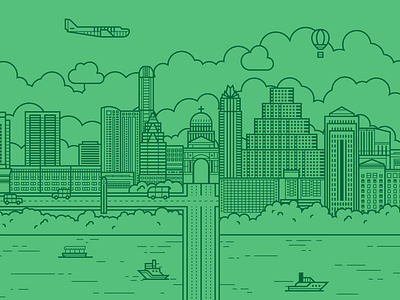 Lady Bird Lake – Austin, Texas business city corporate gif header illustration law marketing skyline texas vector